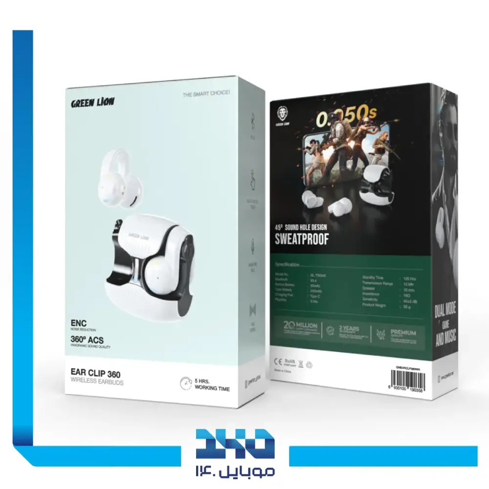 هندزفری بی سیم گرین لاین مدل EAR CLIP 360 Wireless Earbuds