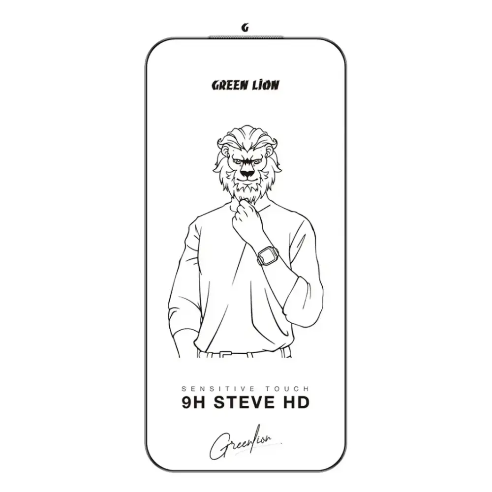 گلس شفاف گوشی آیفون 17 پرو مکس گرین لاین مدل 9H Steve HD