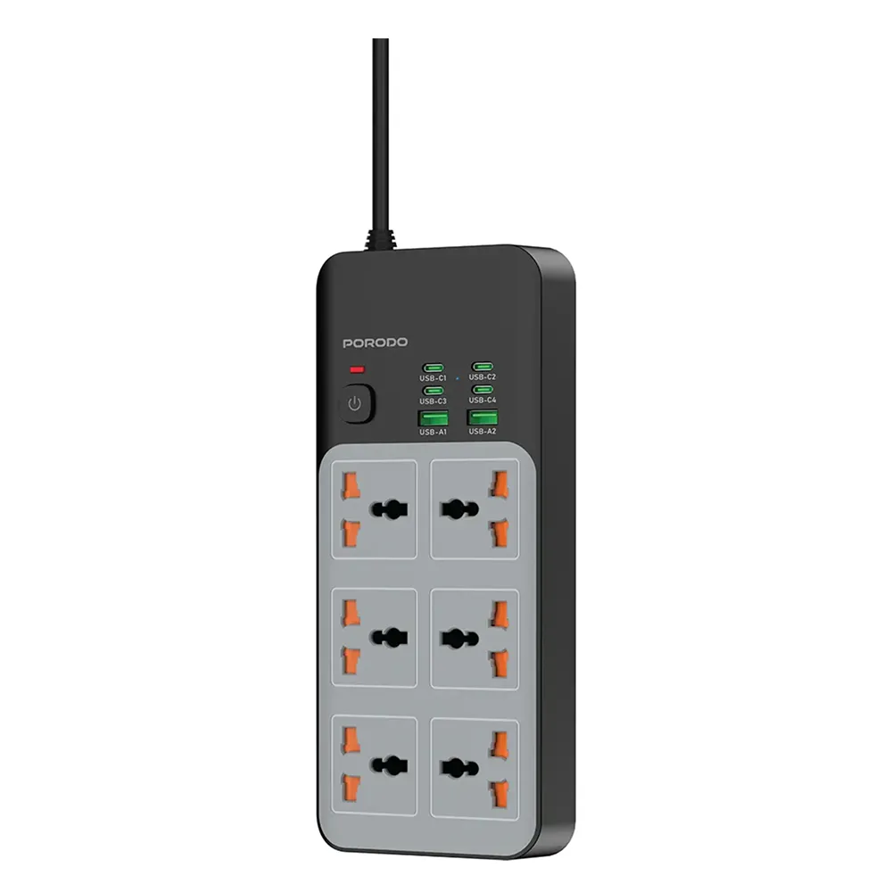 چندراهی برق یونیورسال پرودو مدل FWCH100GY شش پورت
