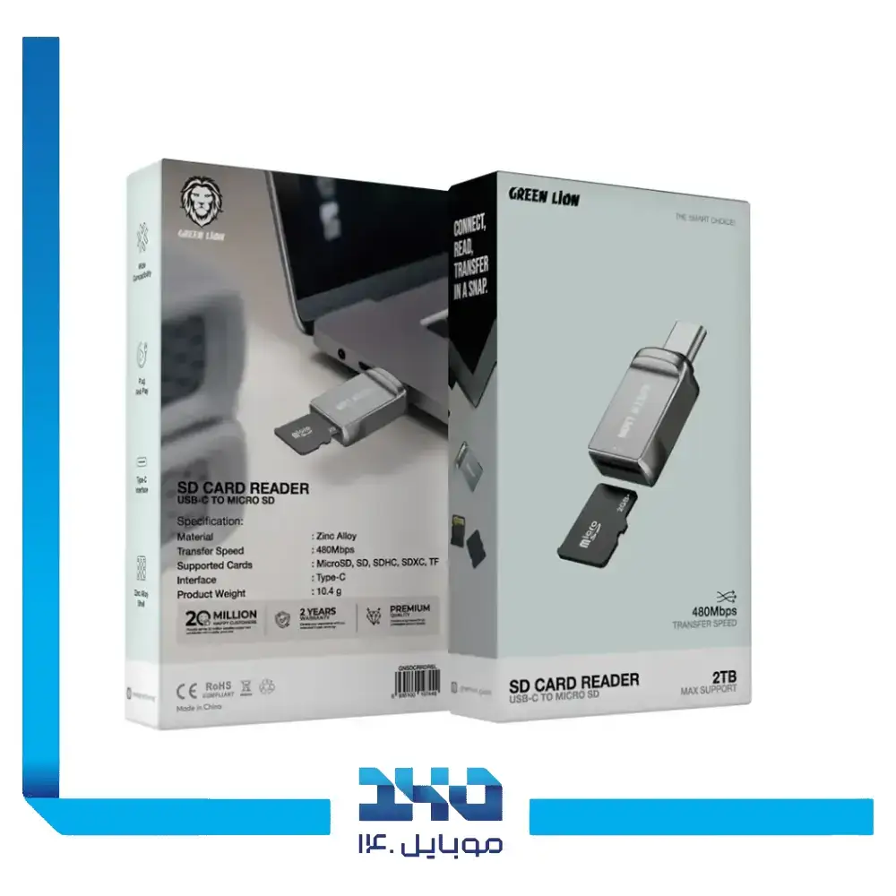 رم ریدر گرین لاین مدل تایپ سی به micro SD