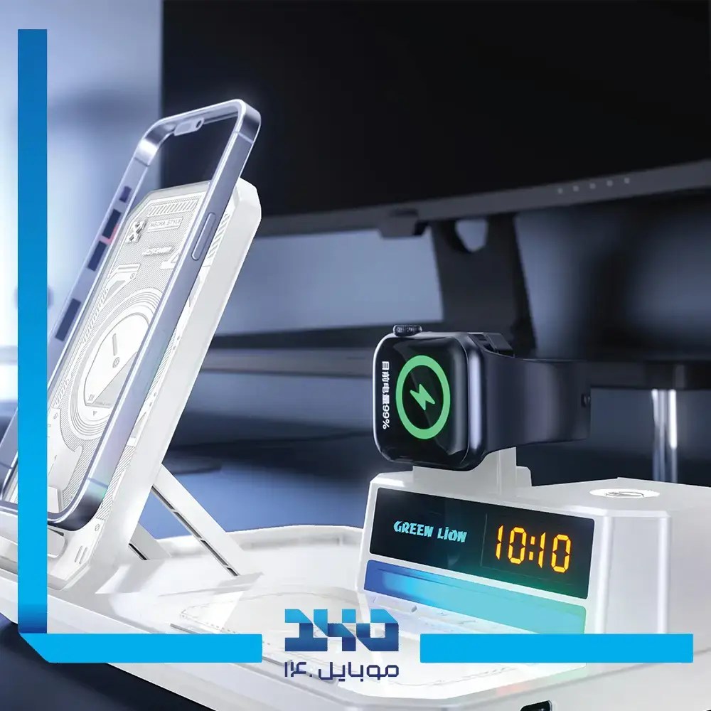 شارژر وایرلس و اسپیکر 6 در 1 گرین لاین مدل Multifunctional Wireless Charger