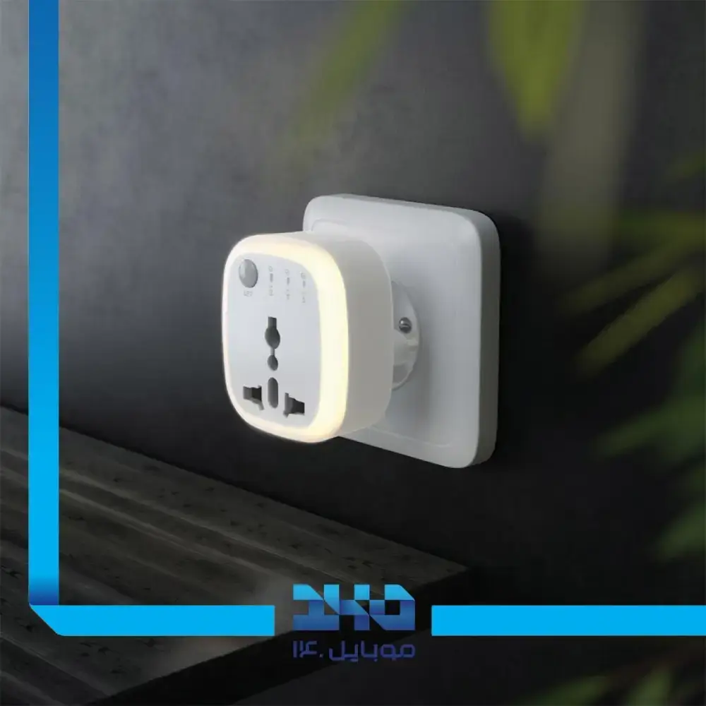 مبدل تایمردار و چراغ دار گرین لاین مدل UNIVERSAL CONVERSION PLUG