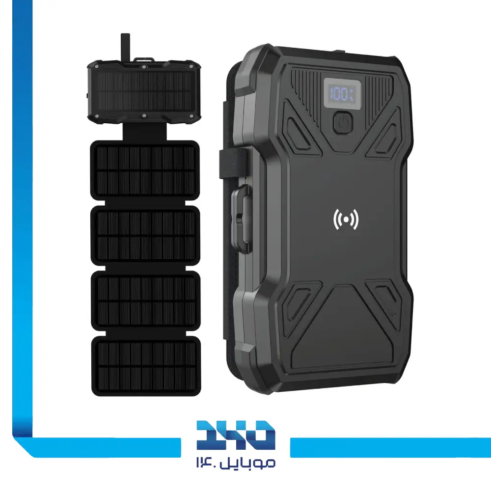 پاور بانک خورشیدی گرین لاین 20000 mAh مدل Solar 5 Panel