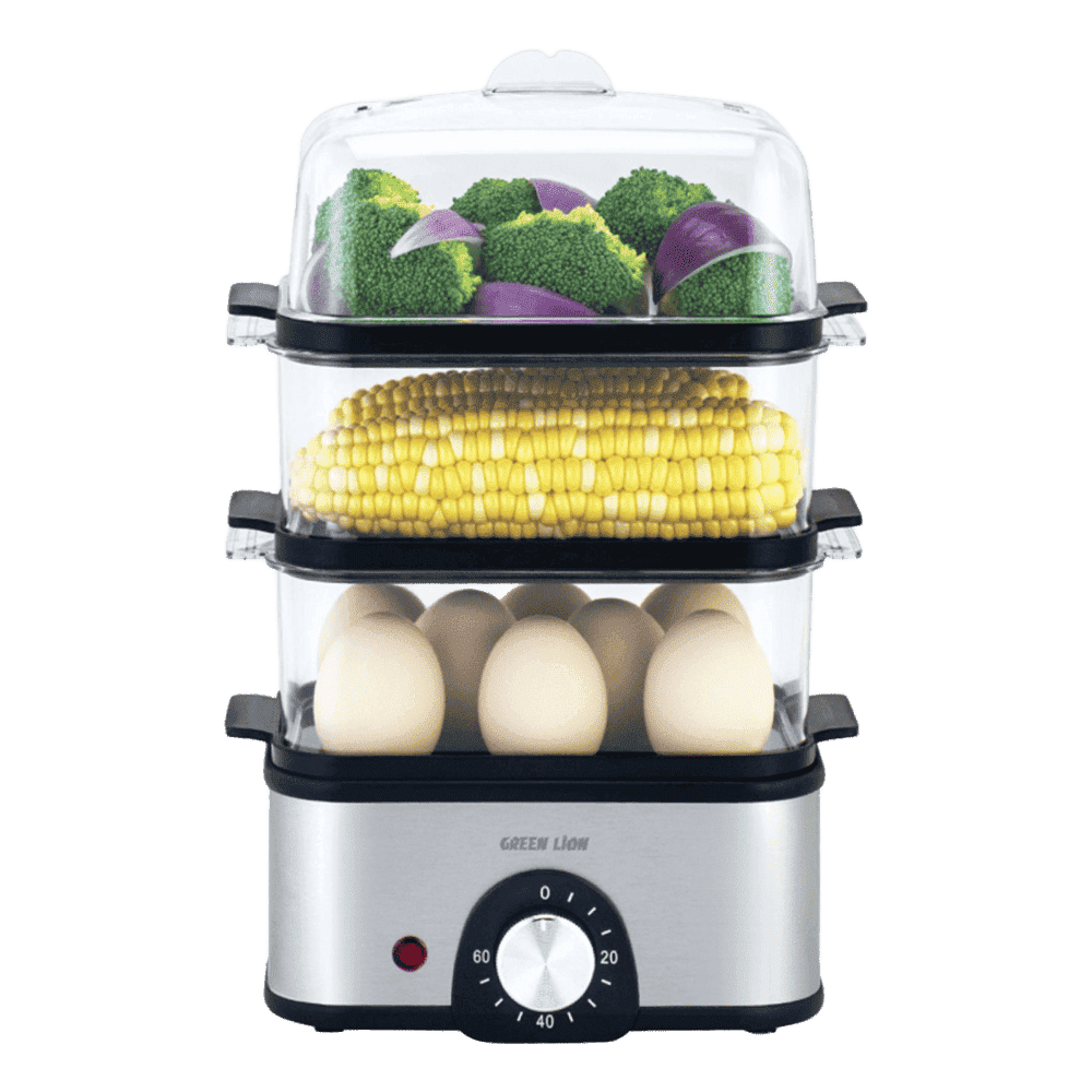 تخم مرغ پز و بخارپز سه طبقه گرین لاین مدل 3-Tier Egg Cooker | Vegetable Steame