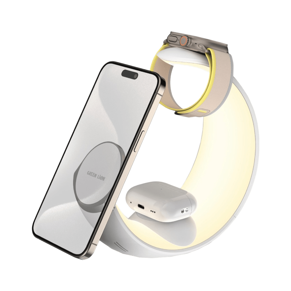 شارژر وایرلس گرین لاین مدل Moon Charge 4 in 1