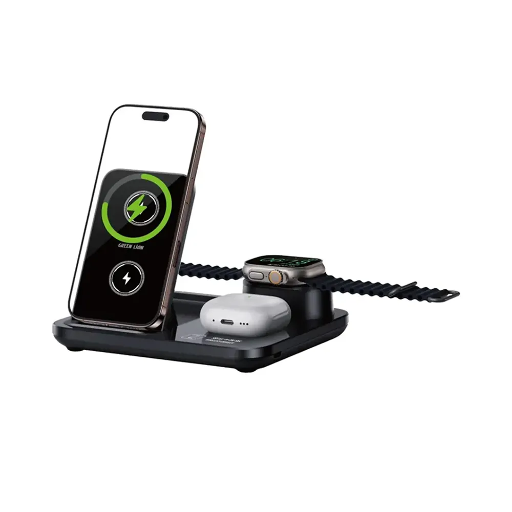 شارژر رومیزی گرین لاین مدل 3iN1 Wireless Charging Station
