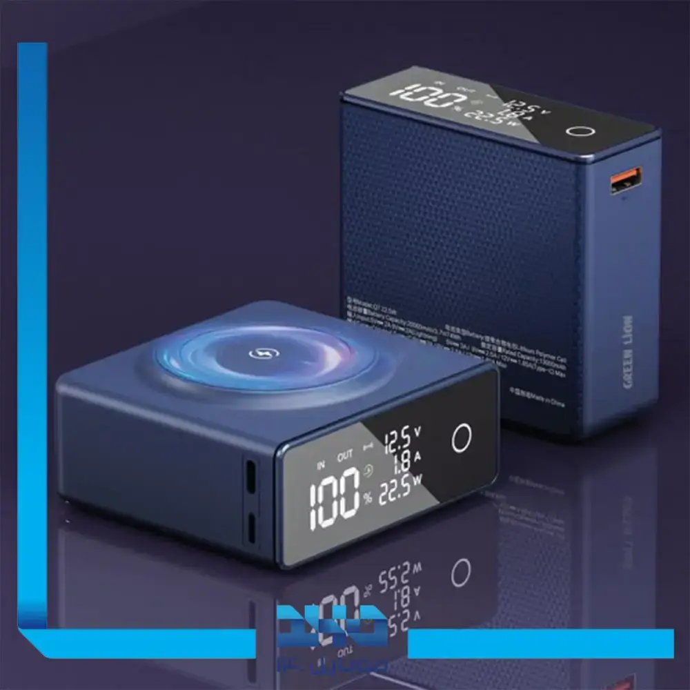 پاور بانک وایرلس گرین لاین 20000 mAh مدل GL-PB71