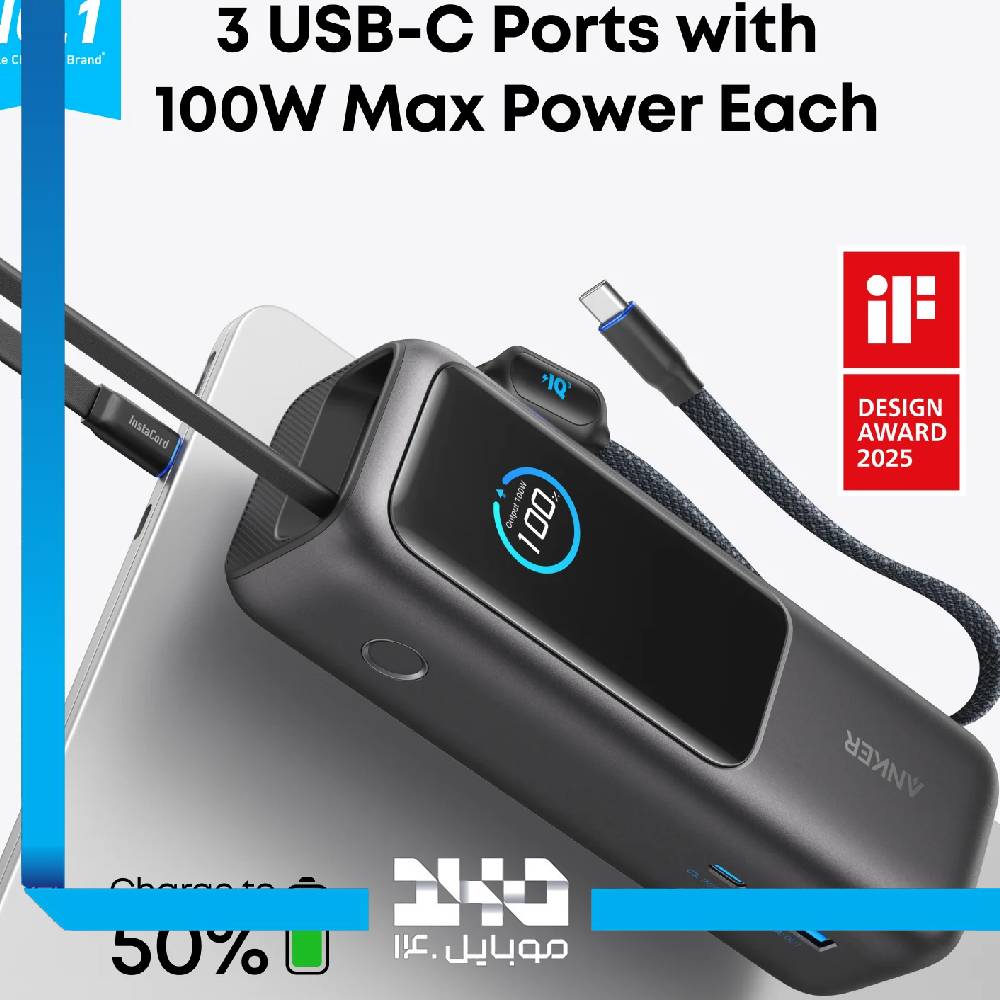 پاور بانک انکر 25000 mAh مدل A1695
