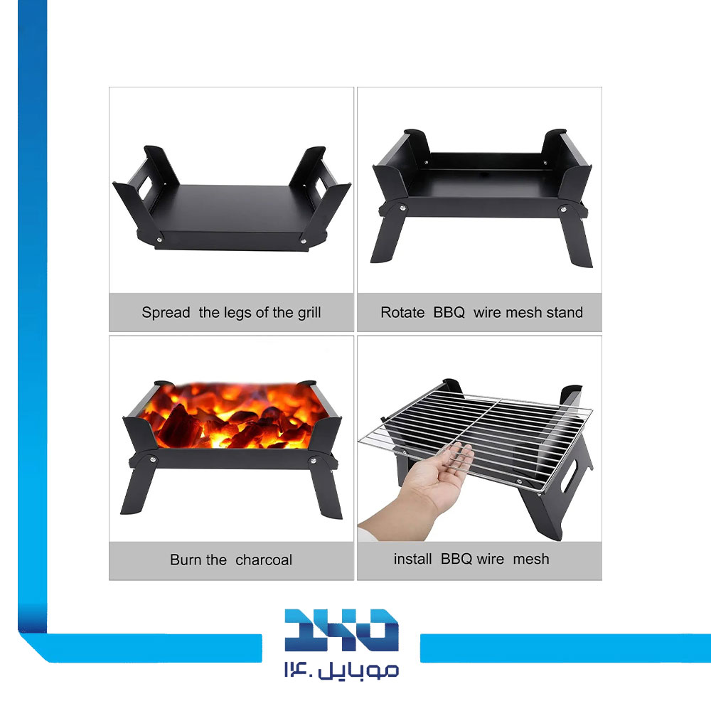 باربیکیو تاشو و کباب پز گرین لاین مدل Qudra Foldable BBQ Grill