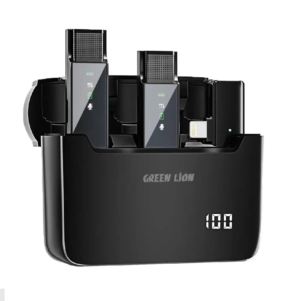 میکروفون بیسیم گرین لاین مدل DIGITAL DISPLAY GN2IN1DDMLTBK (لایتنینگ) | 2 به 1